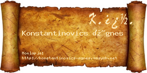 Konstantinovics Ágnes névjegykártya