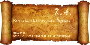 Konstantinovics Ágnes névjegykártya